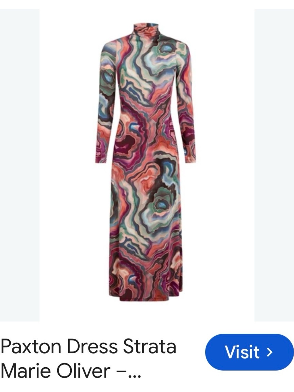 Marie Oliver Long-Sleeve Patterned Maxi Dress in Pink, Blue and Orange - Picture 2 of 4